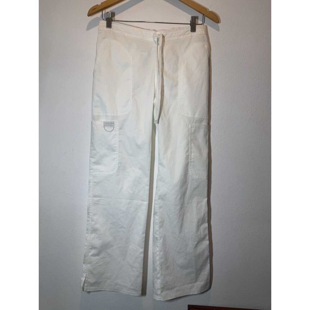 Cherokee Workwear White Scrubs Top And Bottom Pants Size Petite XS NWOT